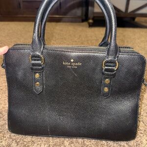 Kate Spade Black Textured Satchel